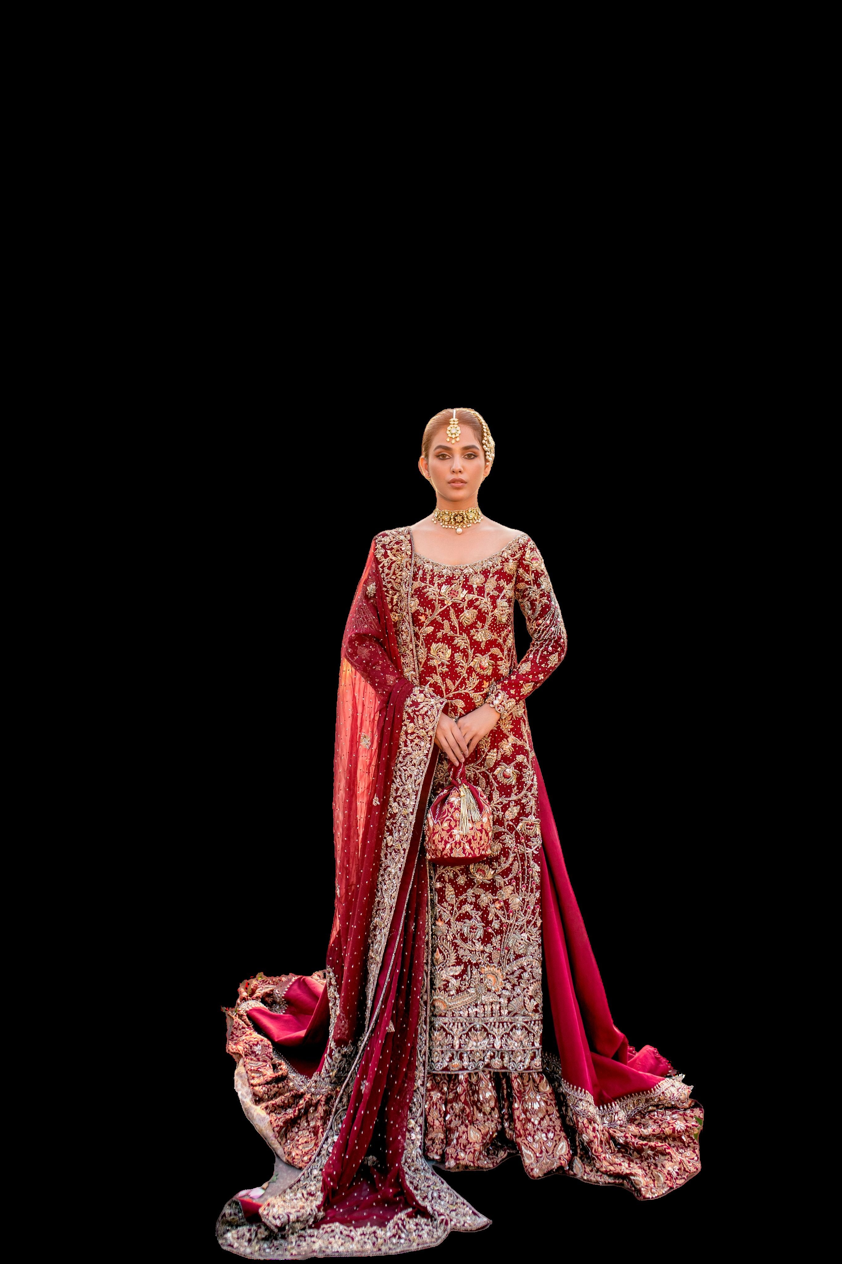 Sky Blue Gown Lehenga for Pakistani Wedding Dresses – Nameera by Farooq