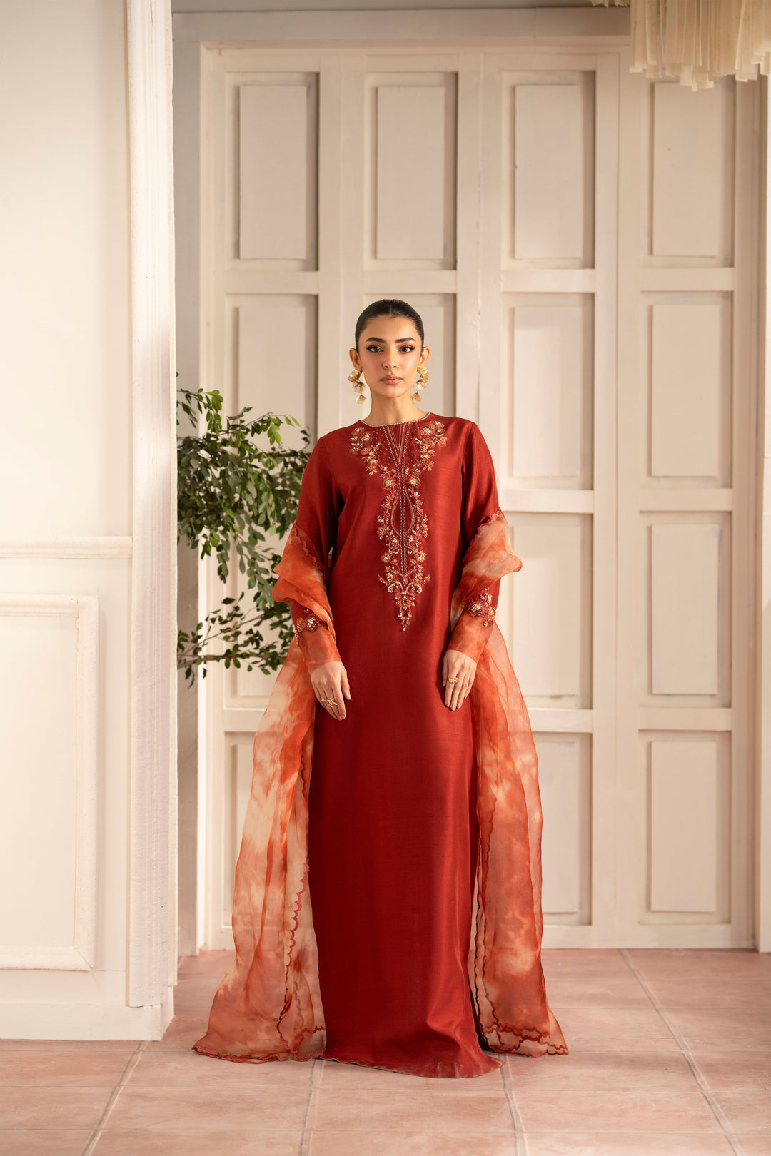elaya silk dress ELAYA Fuchsia Sheesha Silk Formal Outfit