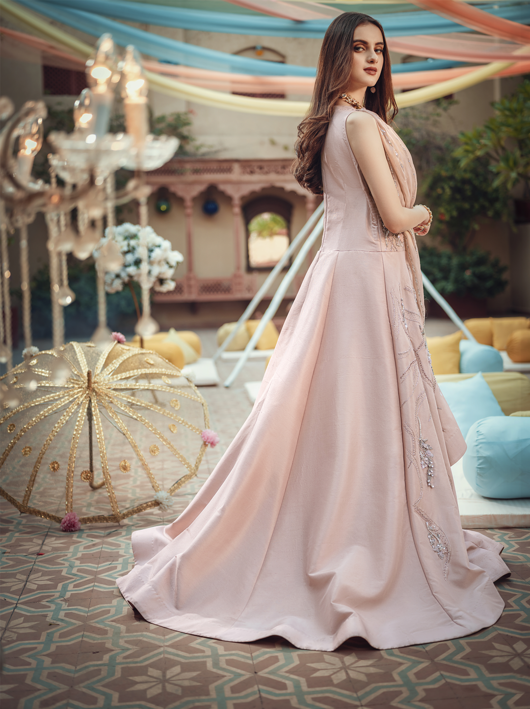 Nikkha outfit-pink dress-top fashion designer in pakistan