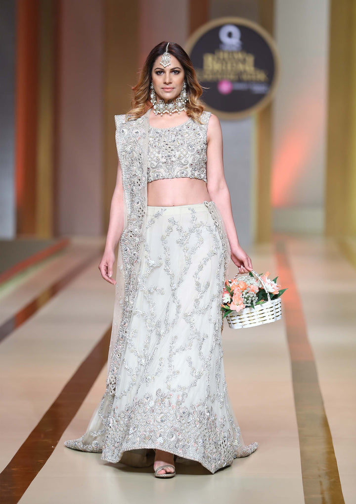 gery bridal dress in lahore by Ayesha And Usman