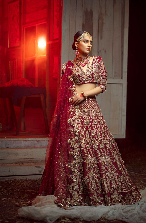 Gulabo-red bridal for pakistani wedding-fashion designers dress