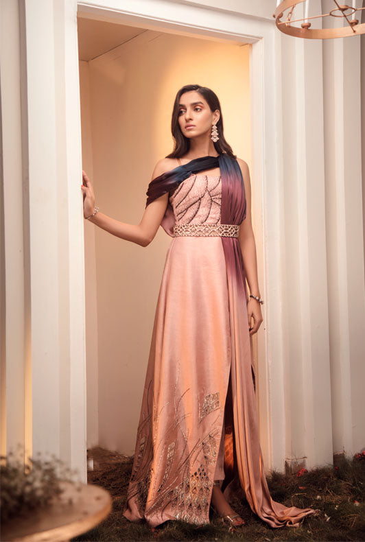 pink saree-ayesha and usman-fashion designer